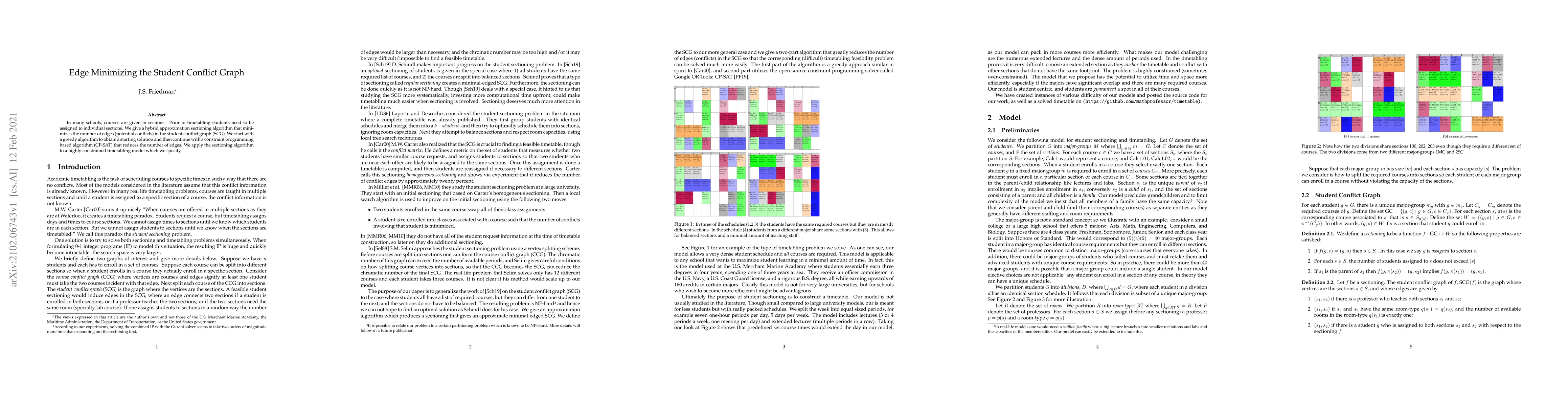 Thumbnail for Edge Minimizing the Student Conflict Graph