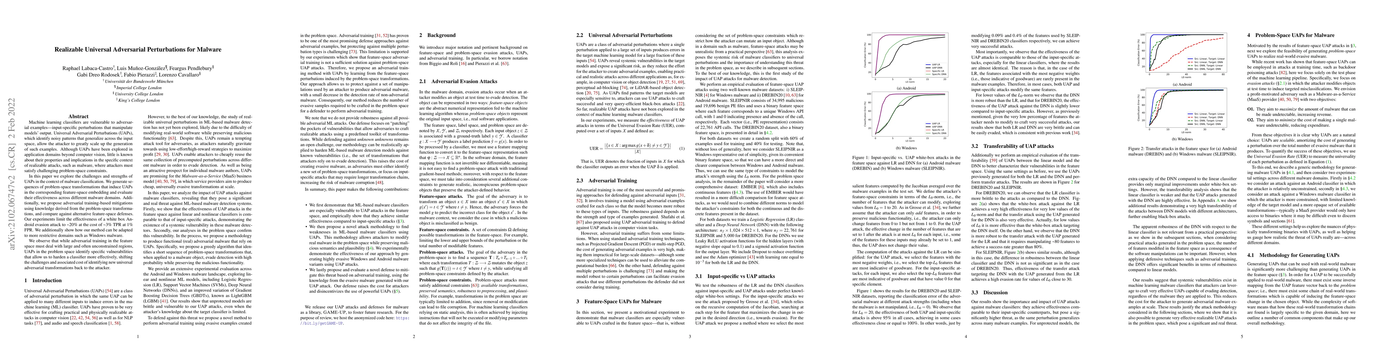 Thumbnail for Realizable Universal Adversarial Perturbations for Malware
