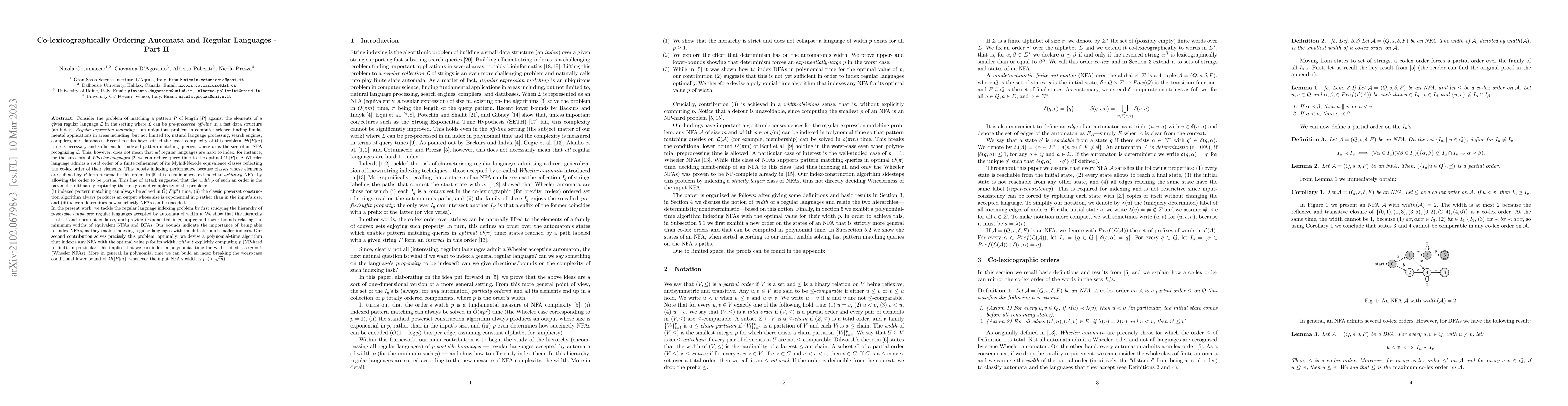 Thumbnail for Co-lexicographically Ordering Automata and Regular Languages -- Part II
