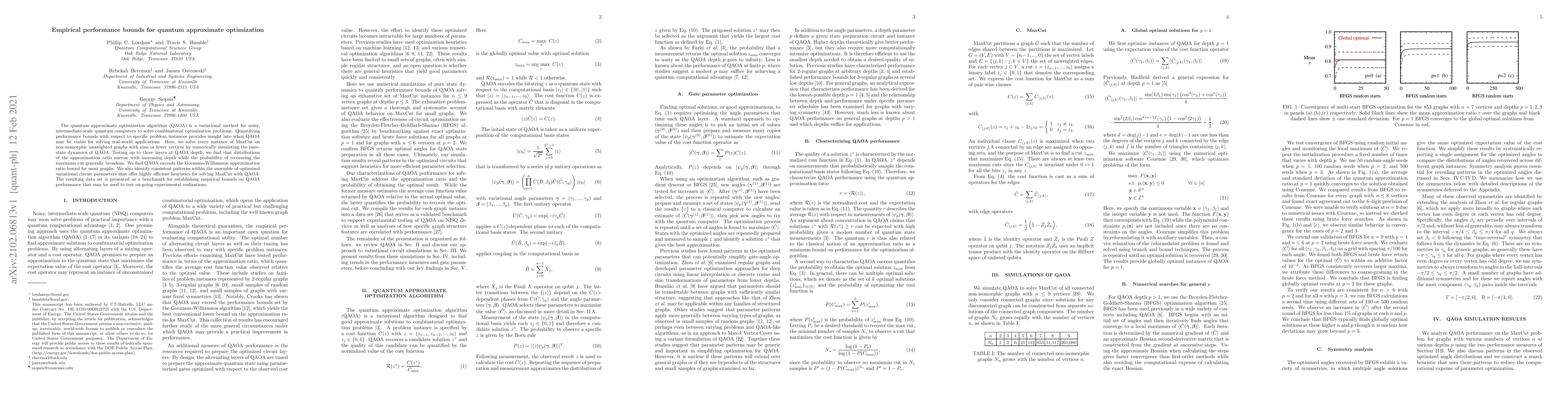 Thumbnail for Empirical performance bounds for quantum approximate optimization