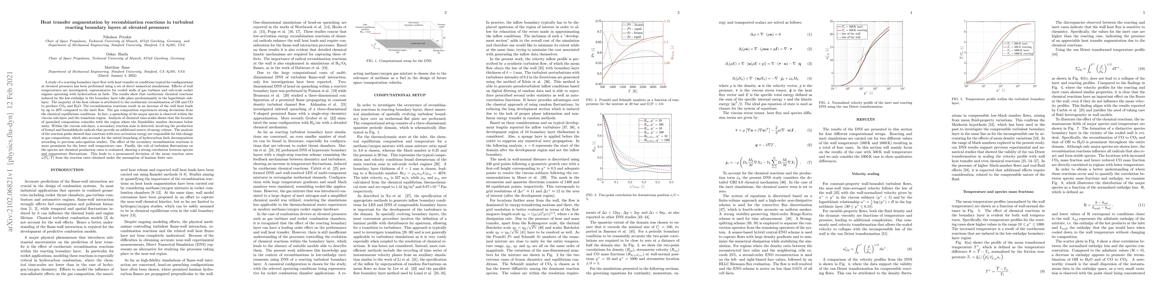 Thumbnail for Heat transfer augmentation by recombination reactions in turbulent
  reacting boundary layers at elevated pressures