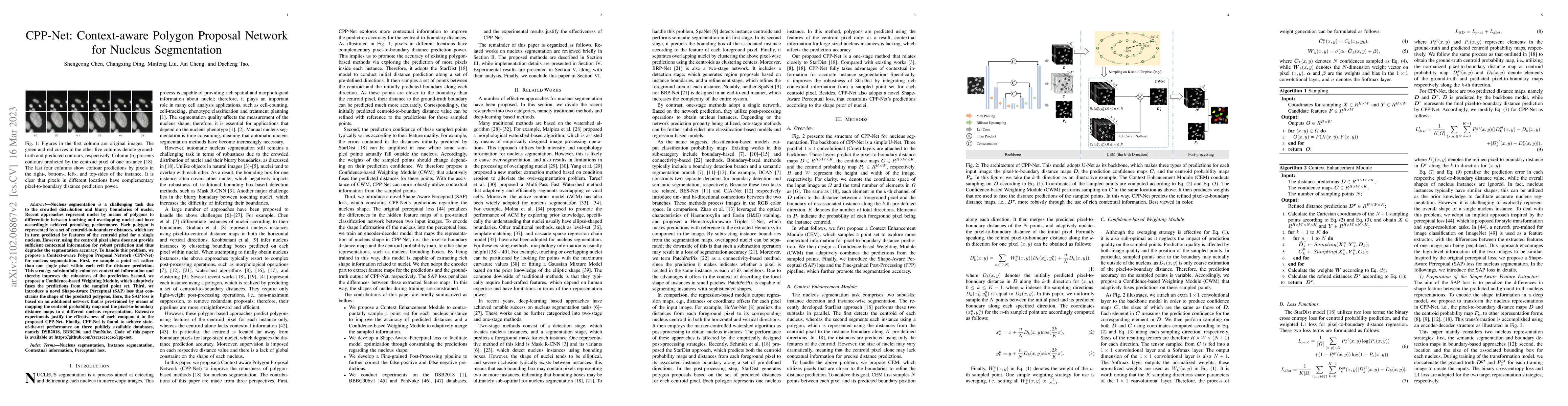 Thumbnail for CPP-Net: Context-aware Polygon Proposal Network for Nucleus Segmentation