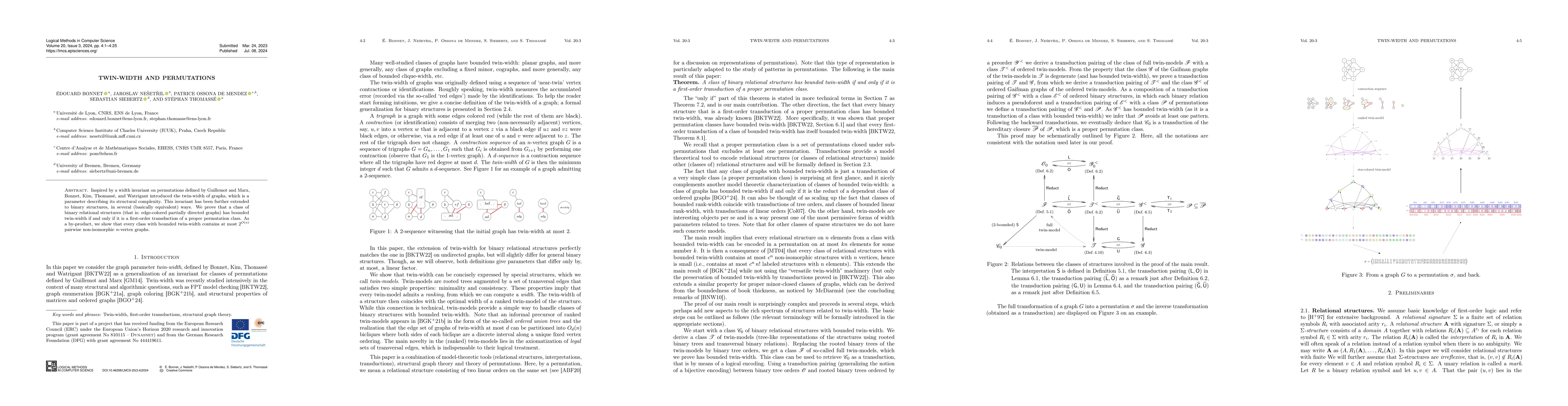 Thumbnail for Twin-width and permutations