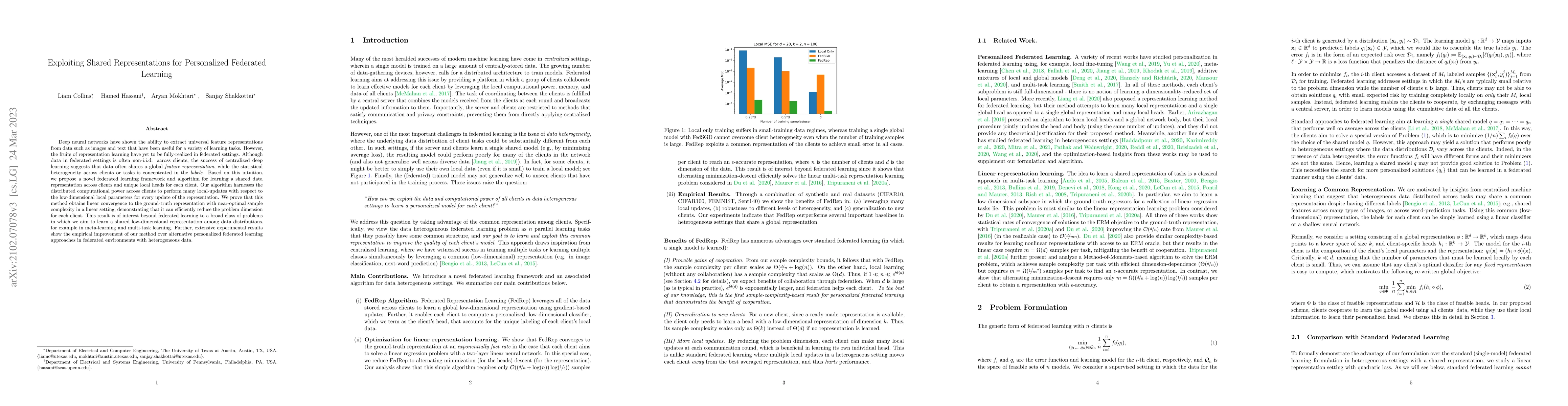 Thumbnail for Exploiting Shared Representations for Personalized Federated Learning