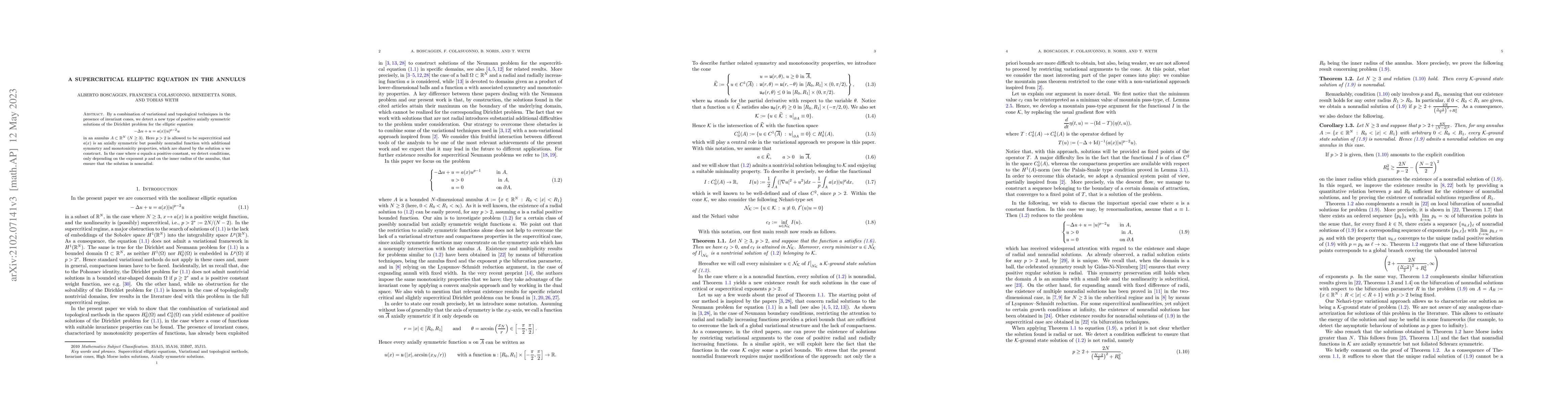 Thumbnail for A supercritical elliptic equation in the annulus
