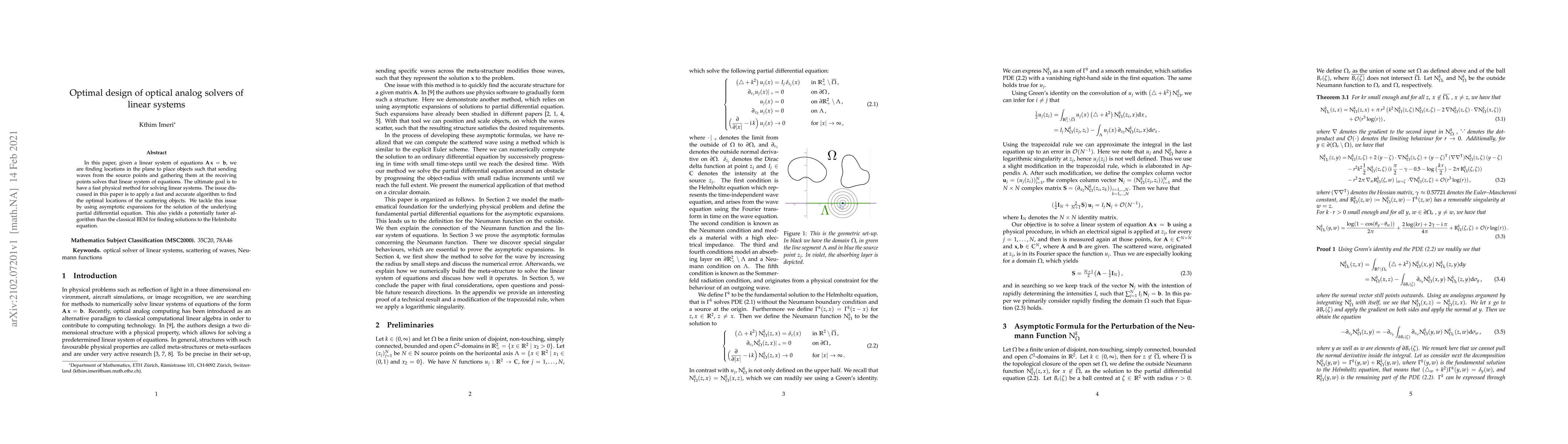 Thumbnail for Optimal design of optical analog solvers of linear systems