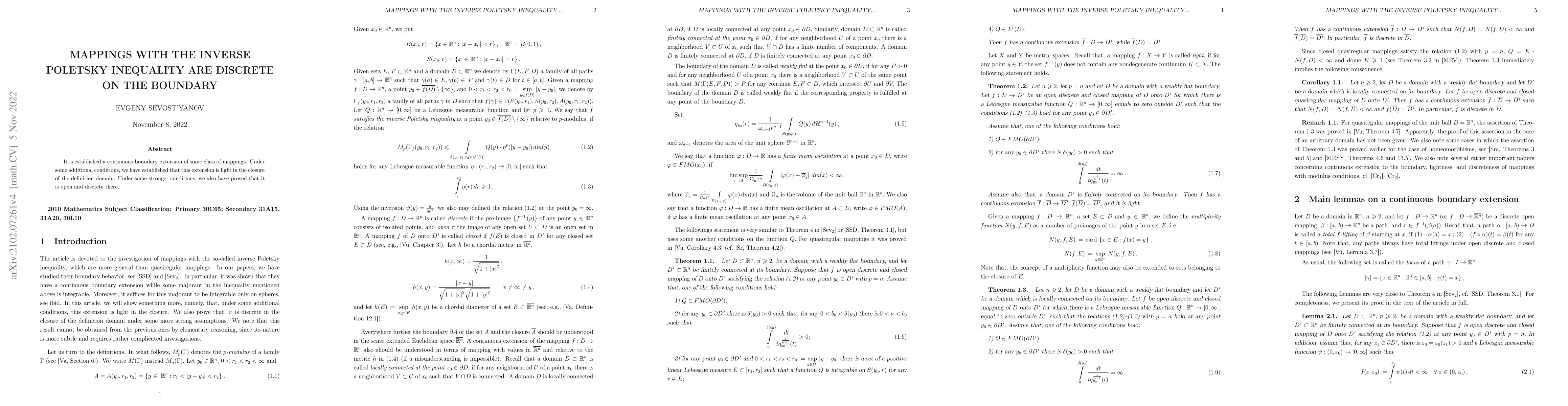 Thumbnail for Mappings with the inverse Poletsky inequality are discrete on the
  boundary