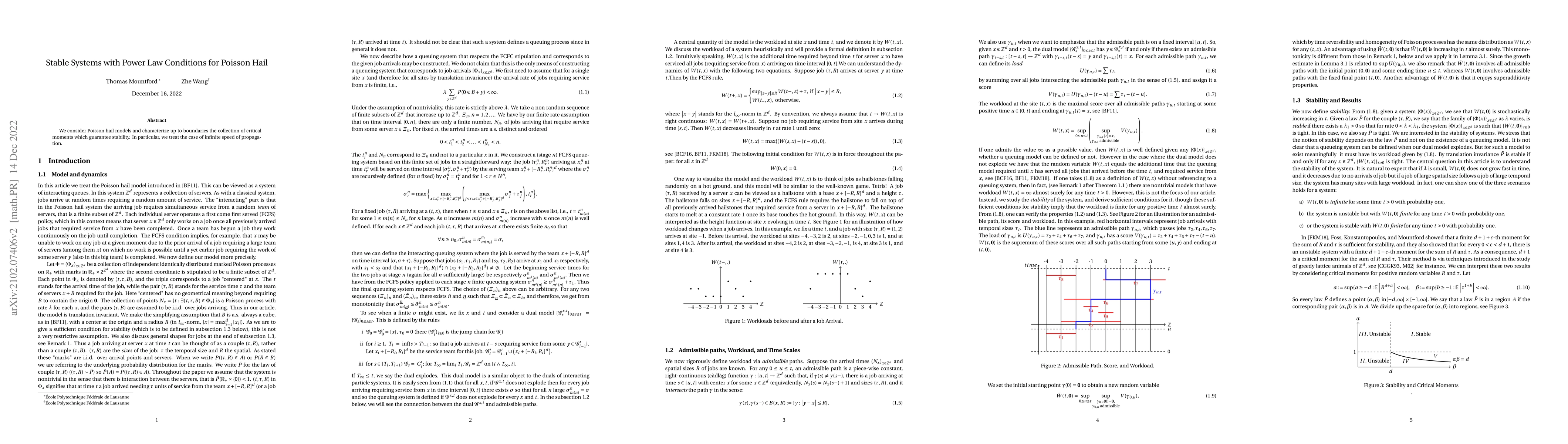 Thumbnail for Stable Systems with Power Law Conditions for Poisson Hail