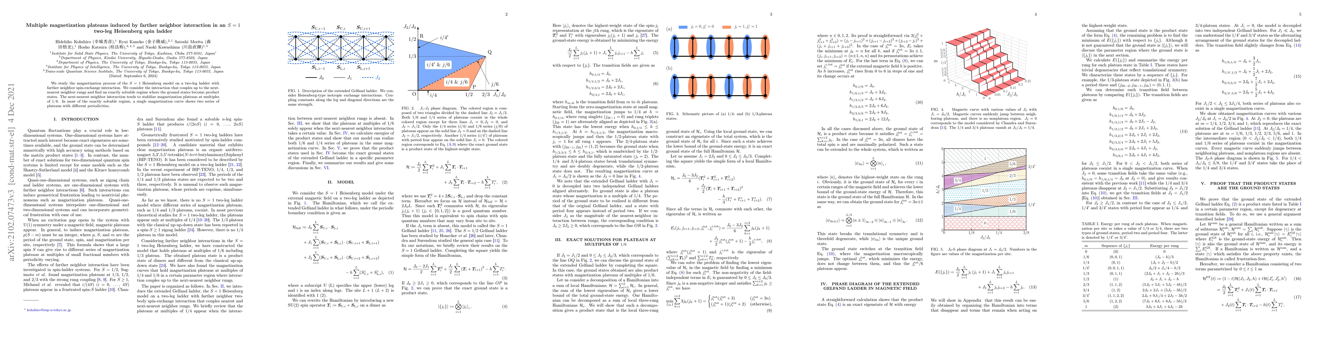 Thumbnail for Multiple magnetization plateaus induced by farther neighbor interaction
  in an $S = 1$ two-leg Heisenberg spin ladder