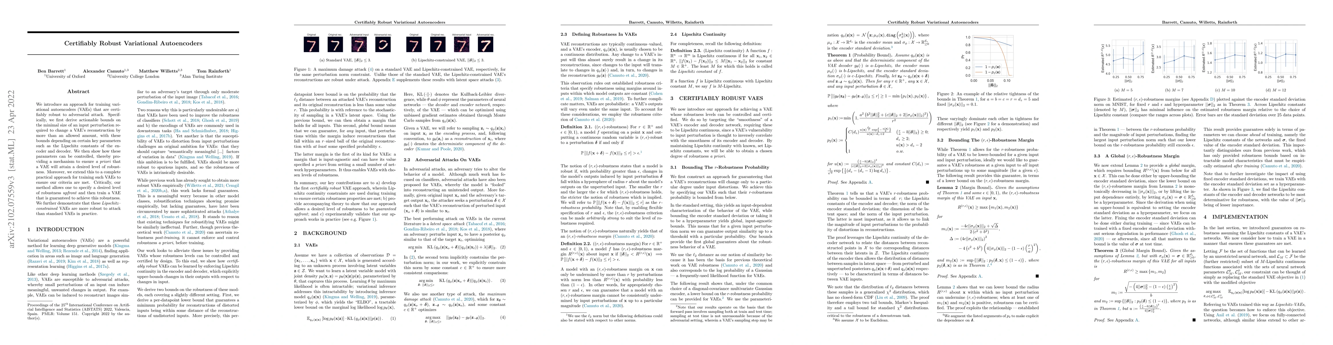 Thumbnail for Certifiably Robust Variational Autoencoders