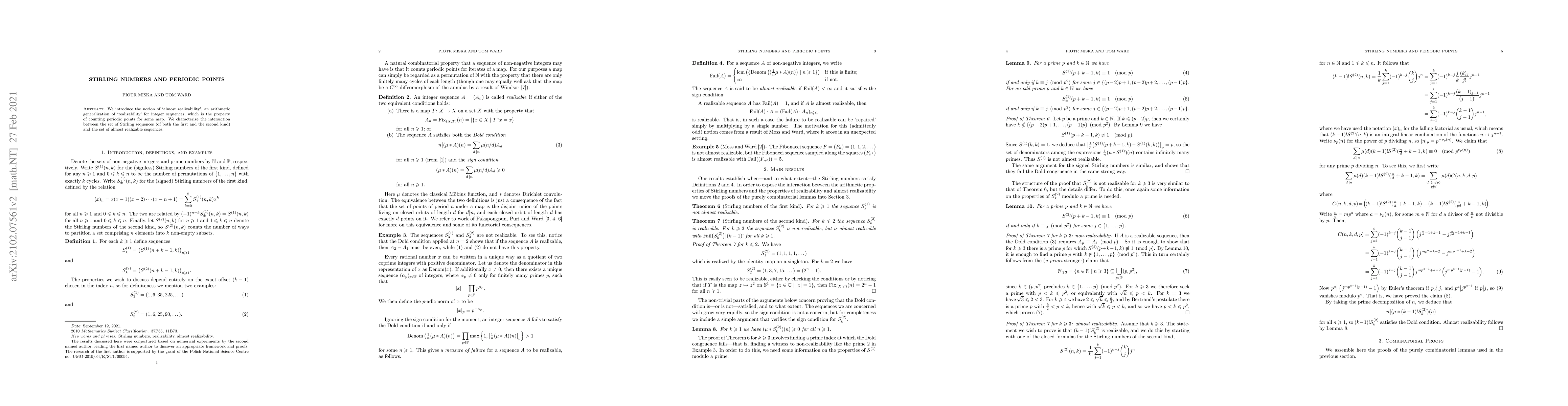 Thumbnail for Stirling number and periodic points