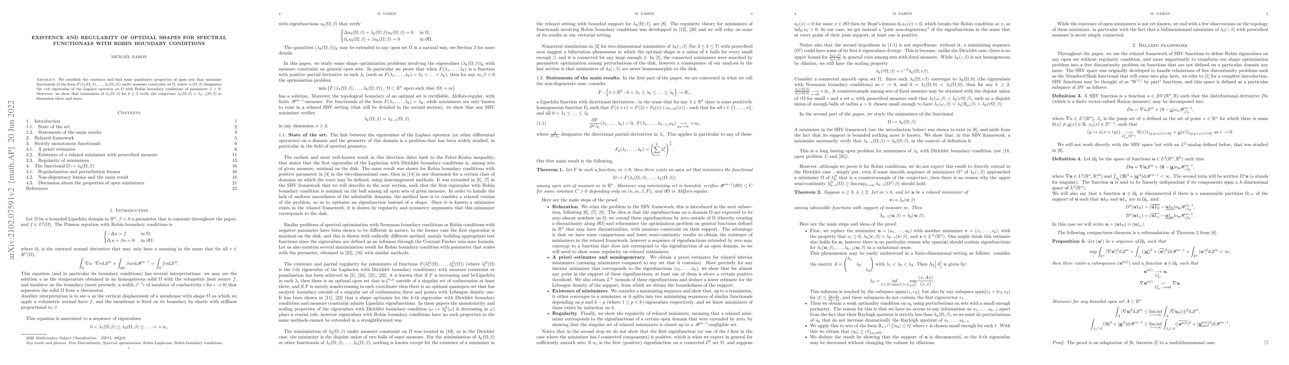 Thumbnail for Existence and regularity of optimal shapes for spectral functionals with
  Robin boundary conditions