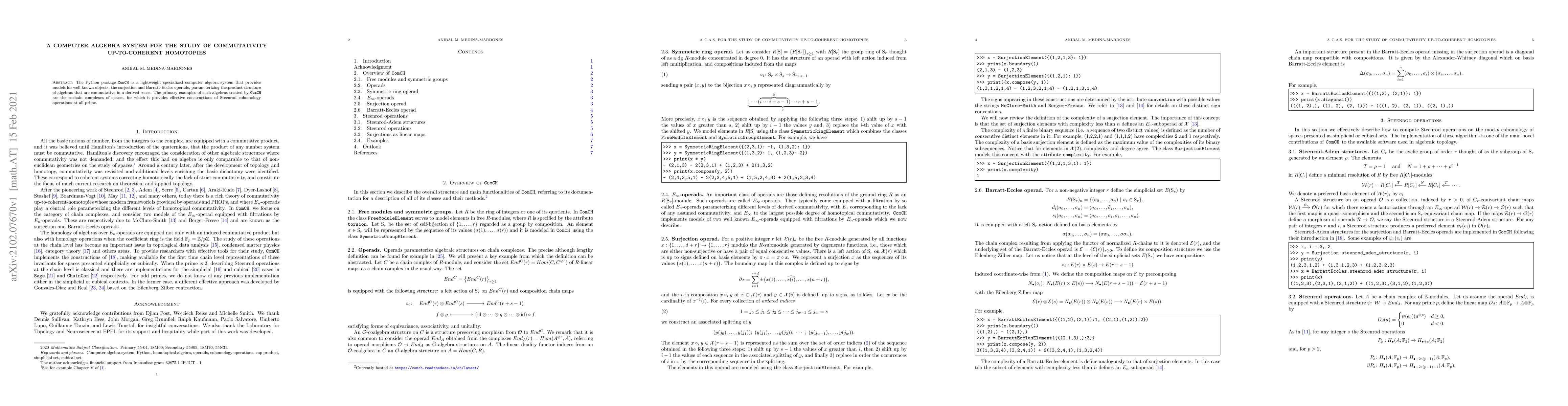 Thumbnail for A computer algebra system for the study of commutativity up-to-coherent
  homotopies