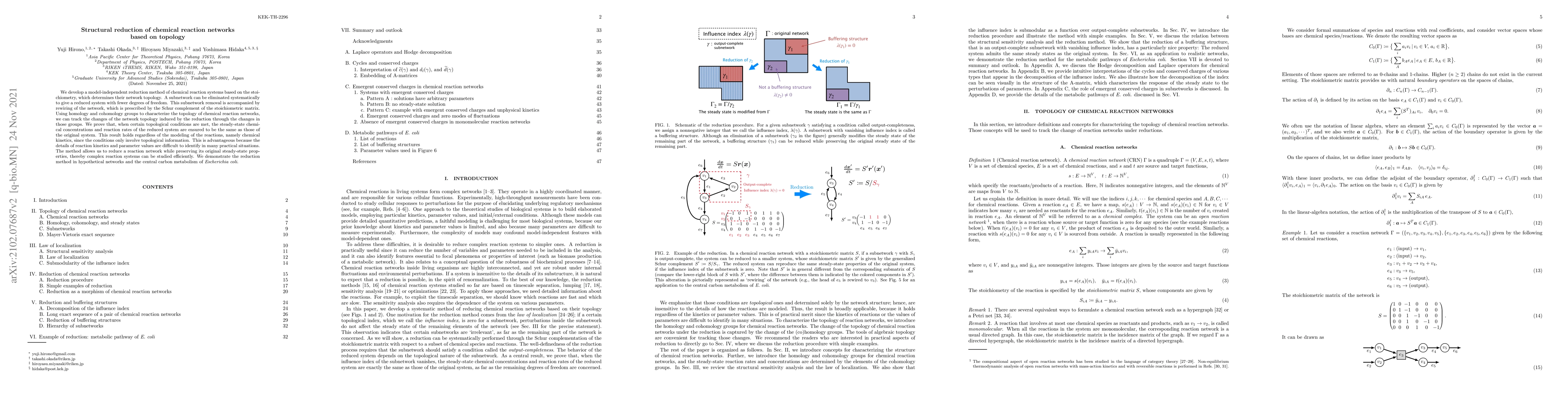 Thumbnail for Structural reduction of chemical reaction networks based on topology