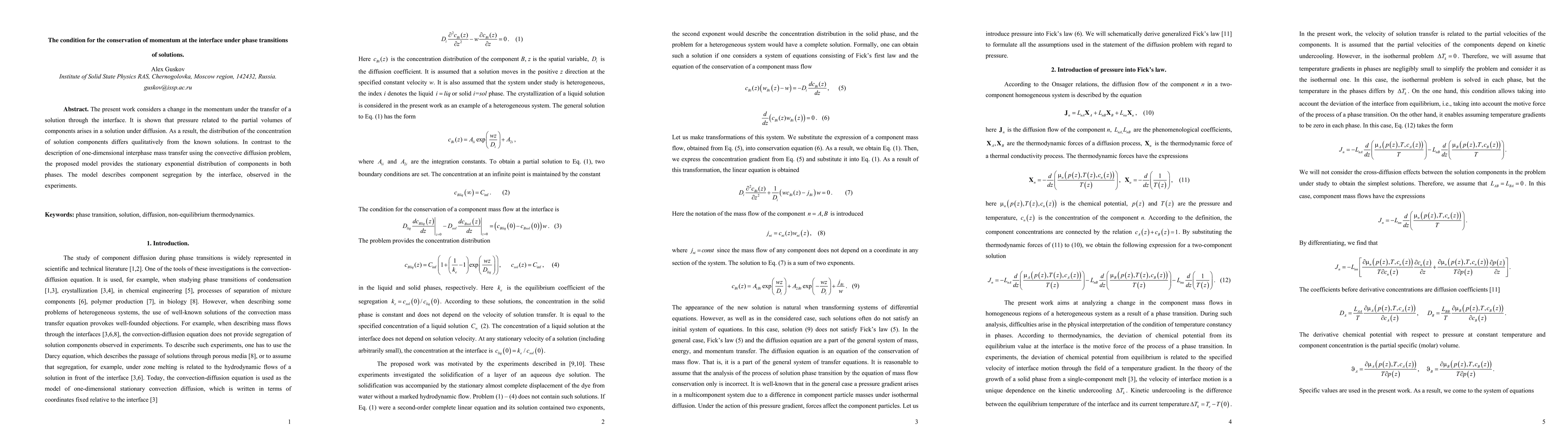 Thumbnail for The condition for the conservation of momentum at the interface under
  phase transitions of solutions
