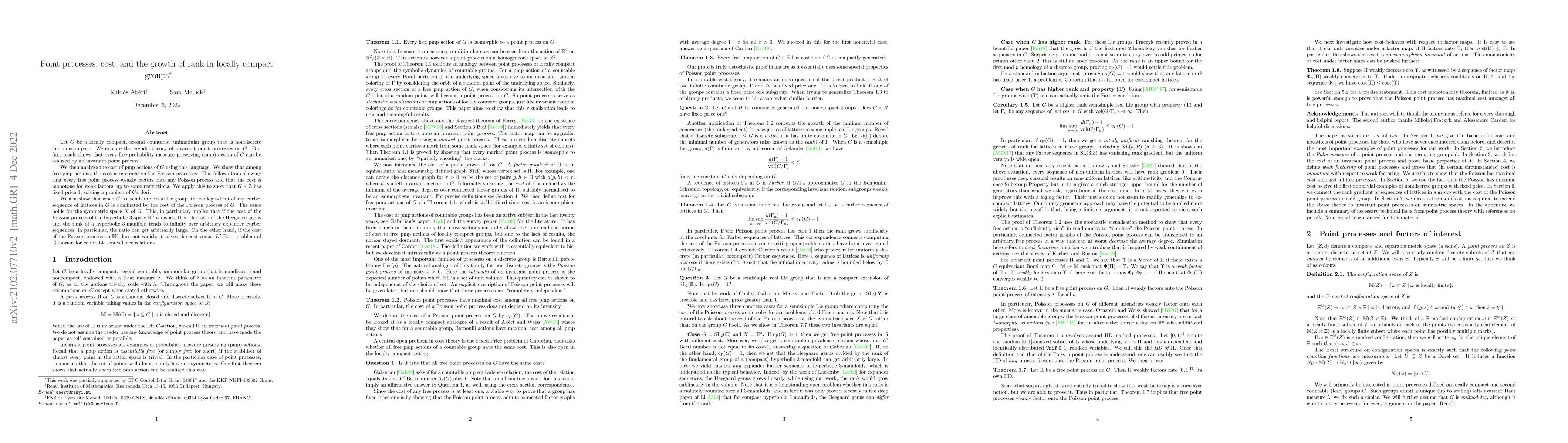 Thumbnail for Point processes, cost, and the growth of rank in locally compact groups