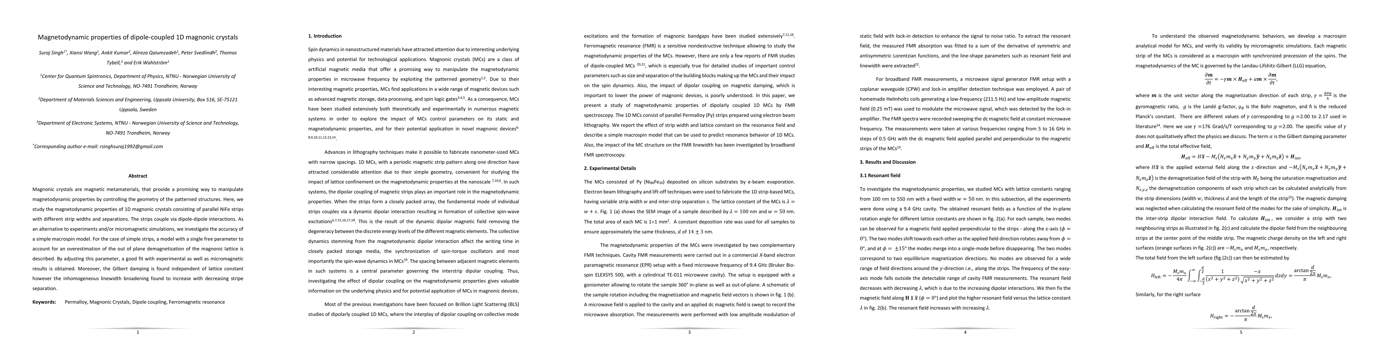 Thumbnail for Magnetodynamic properties of dipole-coupled 1D magnonic crystals