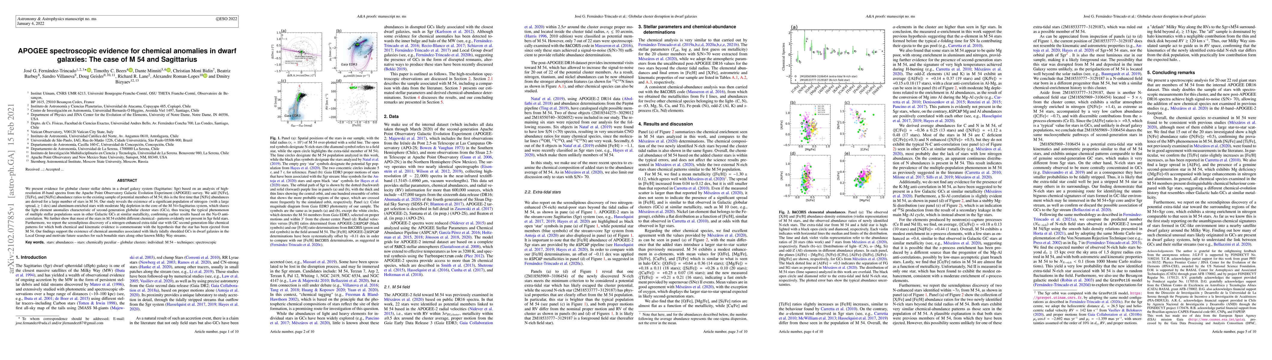 Thumbnail for APOGEE spectroscopic evidence for chemical anomalies in dwarf galaxies:
  The case of M~54 and Sagittarius