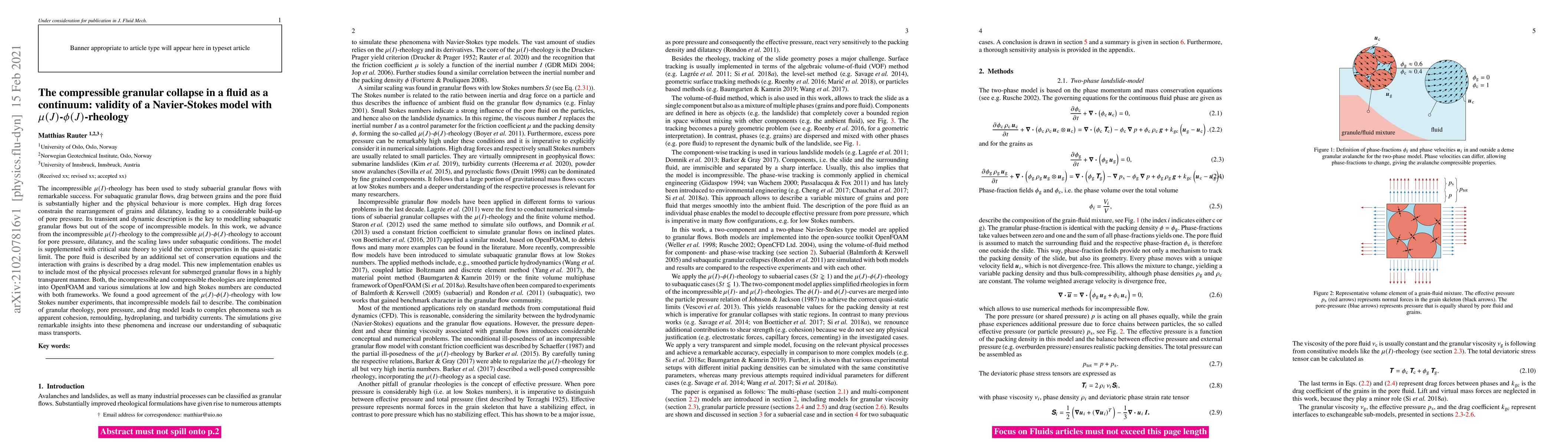 Thumbnail for The compressible granular collapse in a fluid as a continuum: validity
  of a Navier-Stokes model with $\mu(J)$-$\phi(J)$-rheology