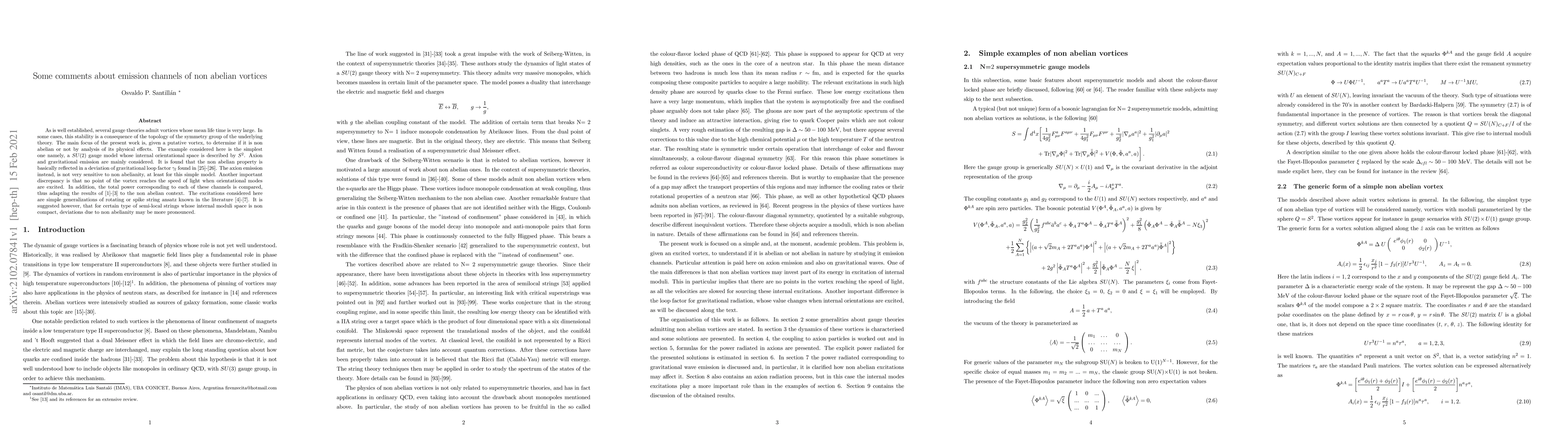Thumbnail for Some comments about emission channels of non abelian vortices