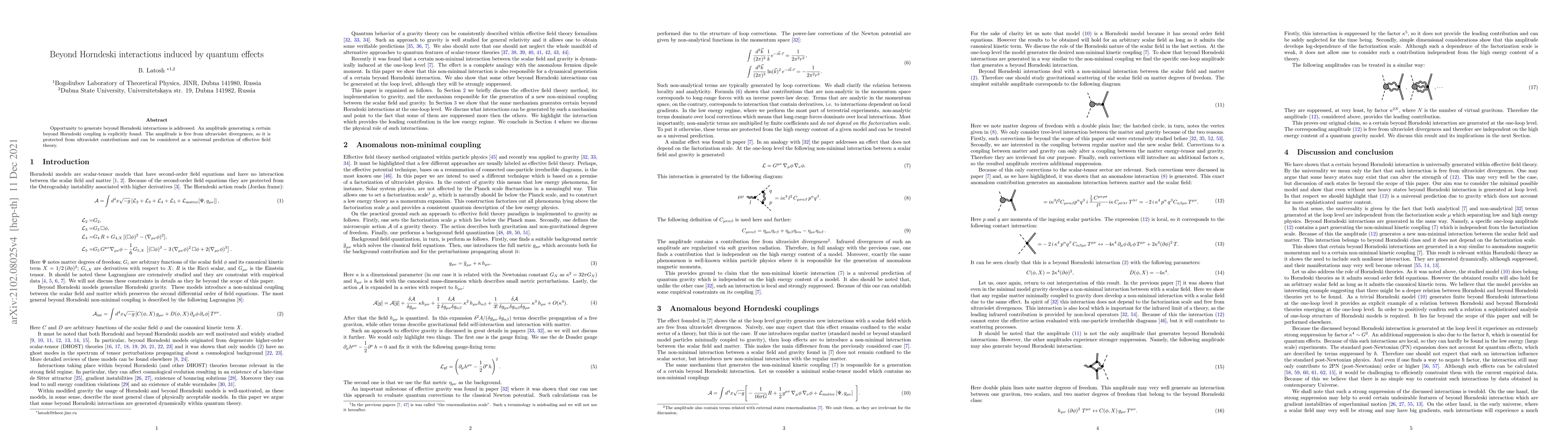 Thumbnail for Beyond Horndeski interactions induced by quantum effects
