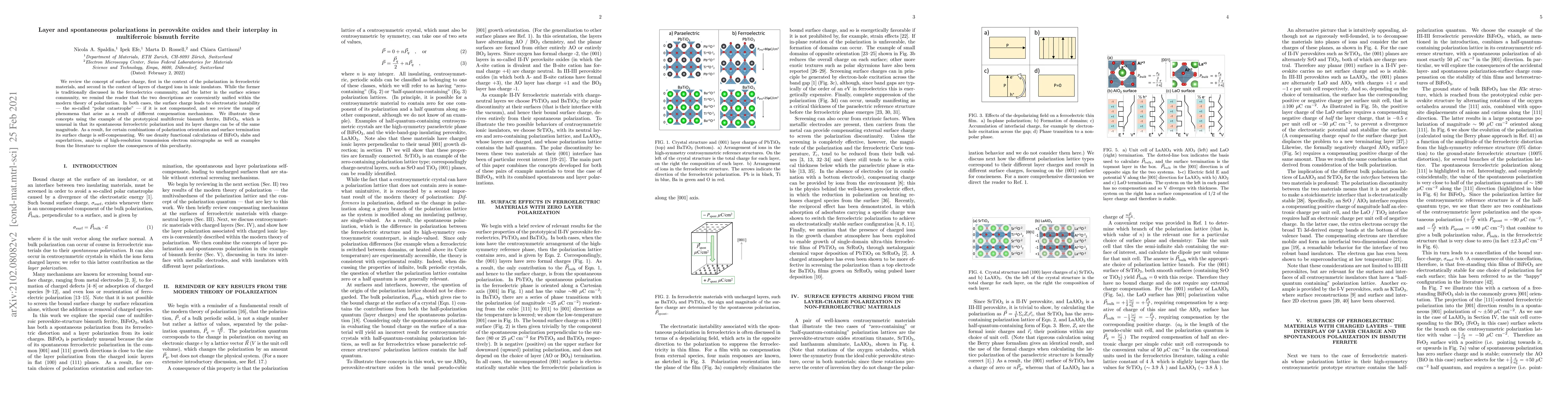 Thumbnail for Layer and spontaneous polarizations in perovskite oxides and their
  interplay in multiferroic bismuth ferrite