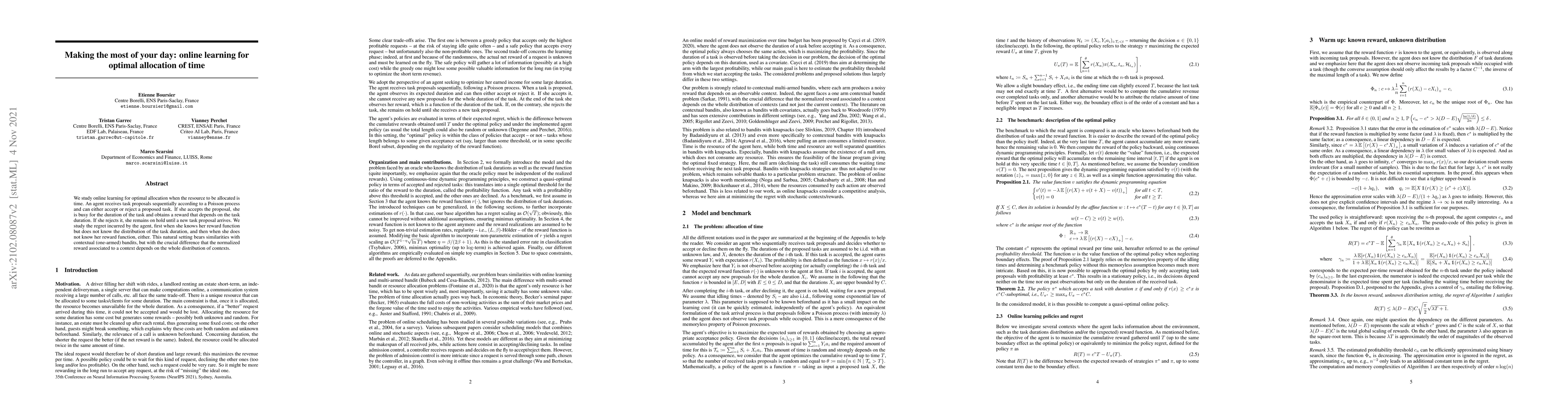 Thumbnail for Making the most of your day: online learning for optimal allocation of
  time