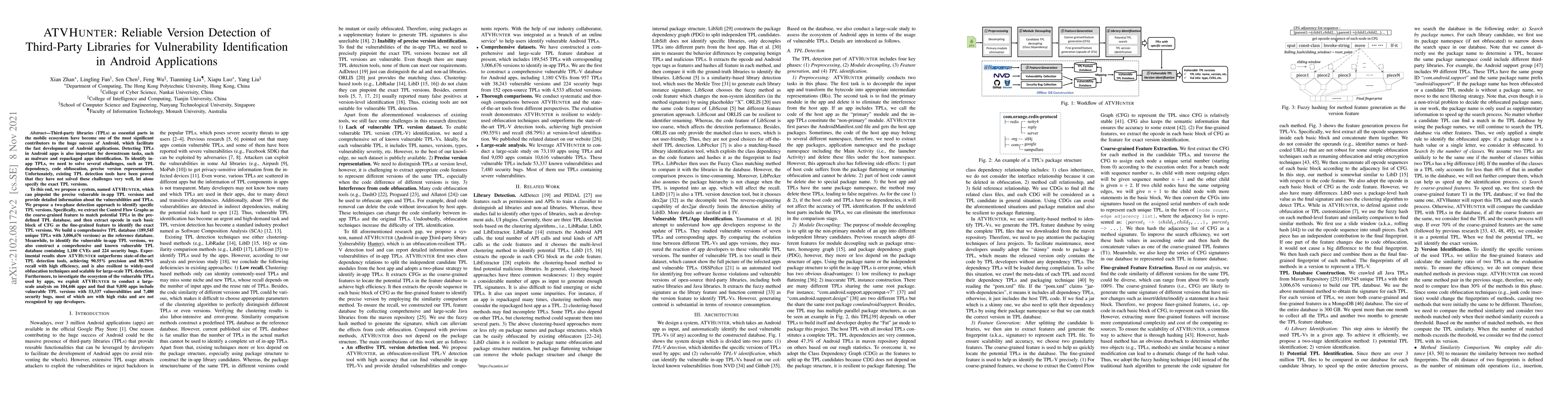 Thumbnail for ATVHunter: Reliable Version Detection of Third-Party Libraries for
  Vulnerability Identification in Android Applications