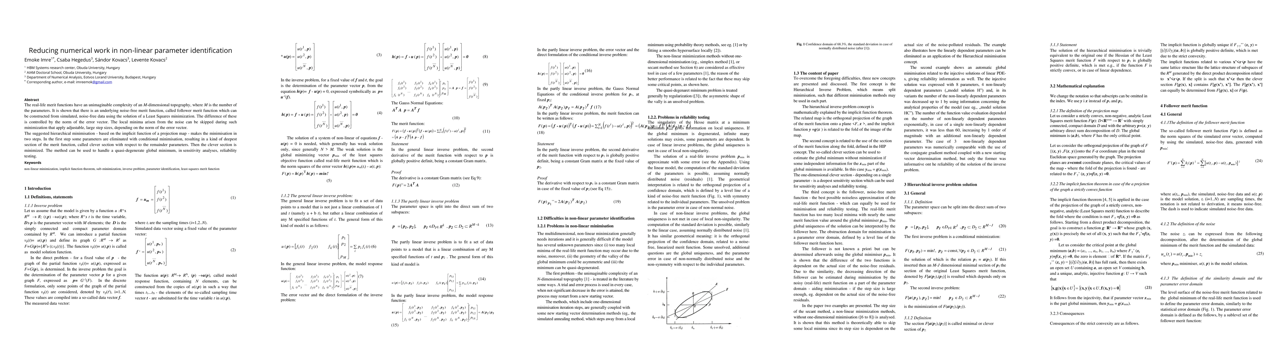 Thumbnail for Reducing numerical work in non-linear parameter identification
