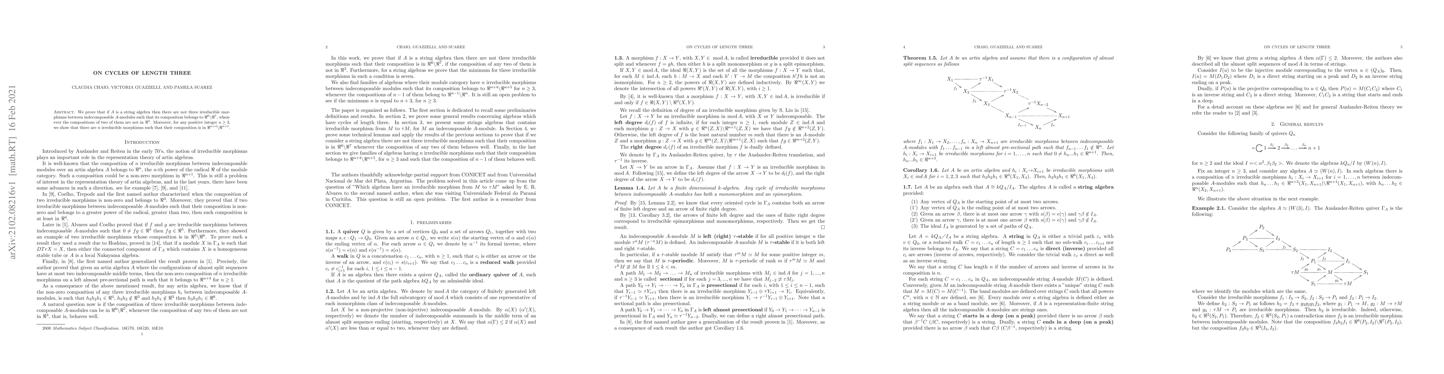 Thumbnail for On cycles of length three