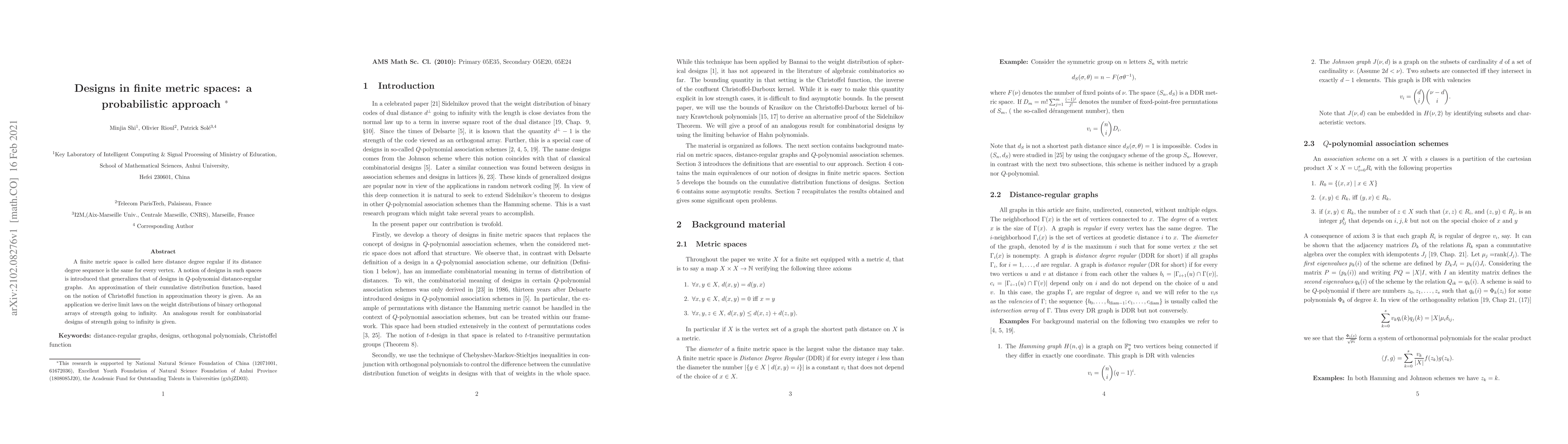 Thumbnail for Designs in finite metric spaces: a probabilistic approach