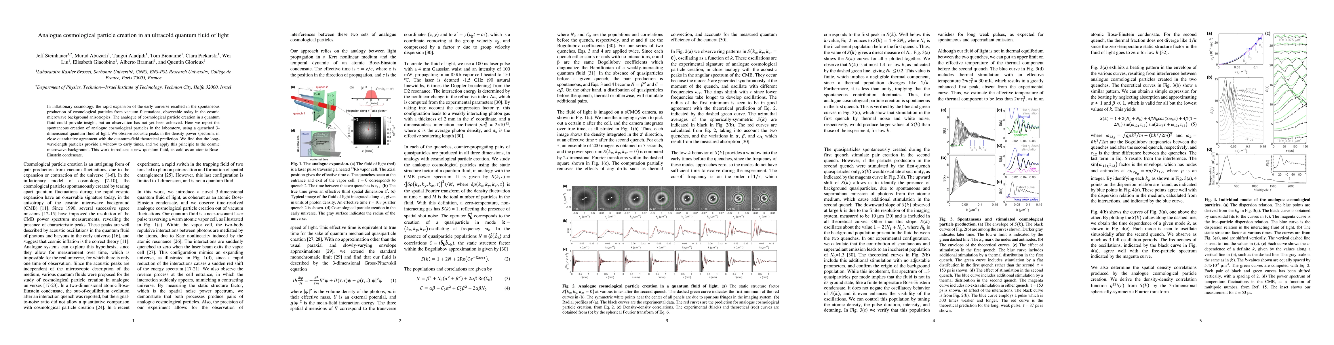 Thumbnail for Analogue cosmological particle creation in an ultracold quantum fluid of
  light