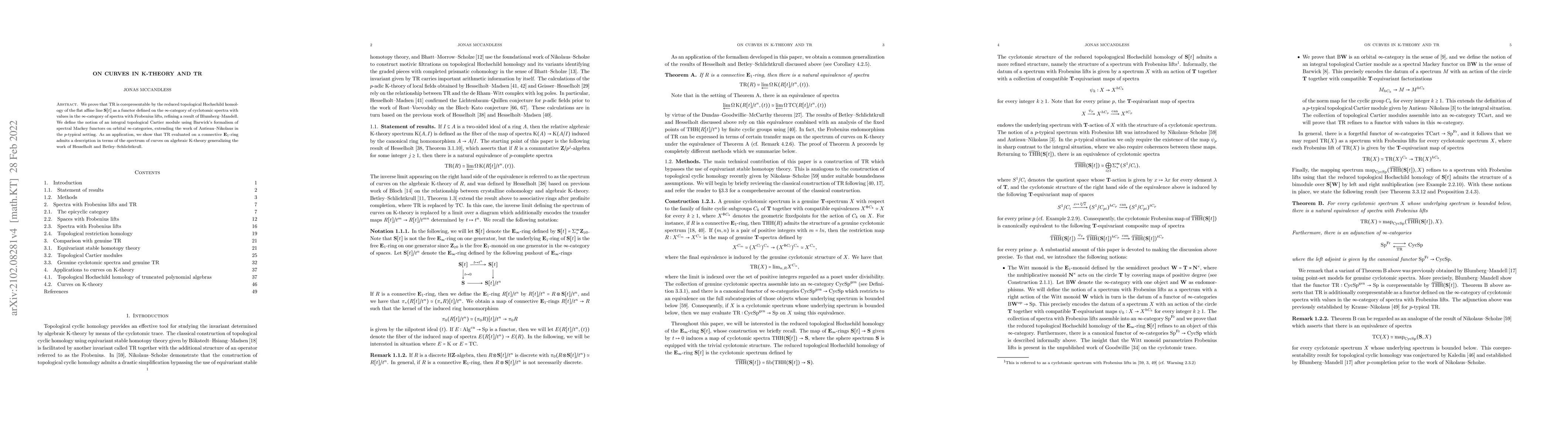 Thumbnail for On curves in K-theory and TR