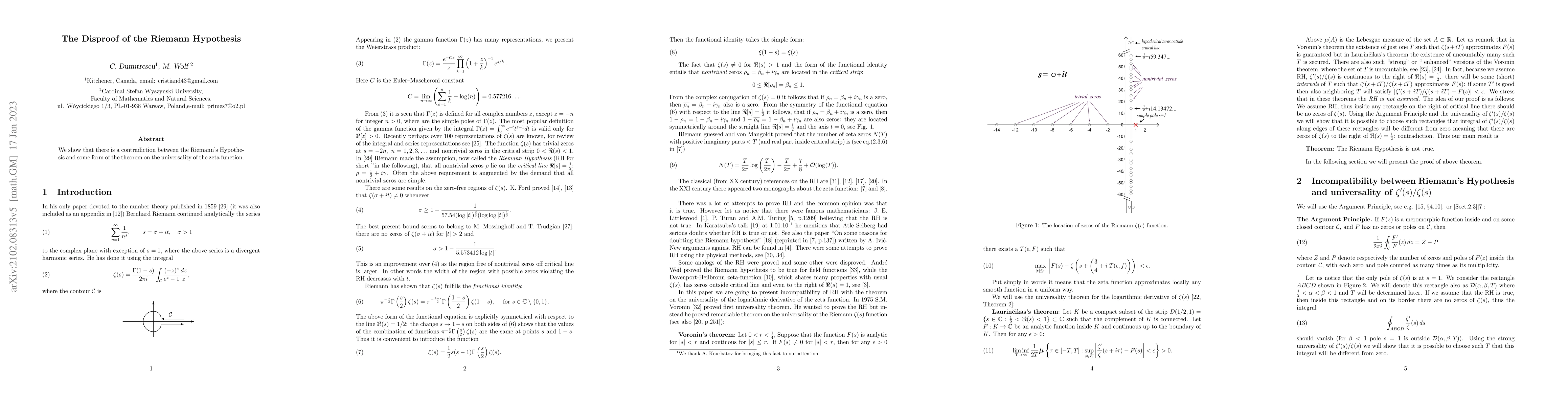 Thumbnail for The Disproof of the Riemann Hypothesis