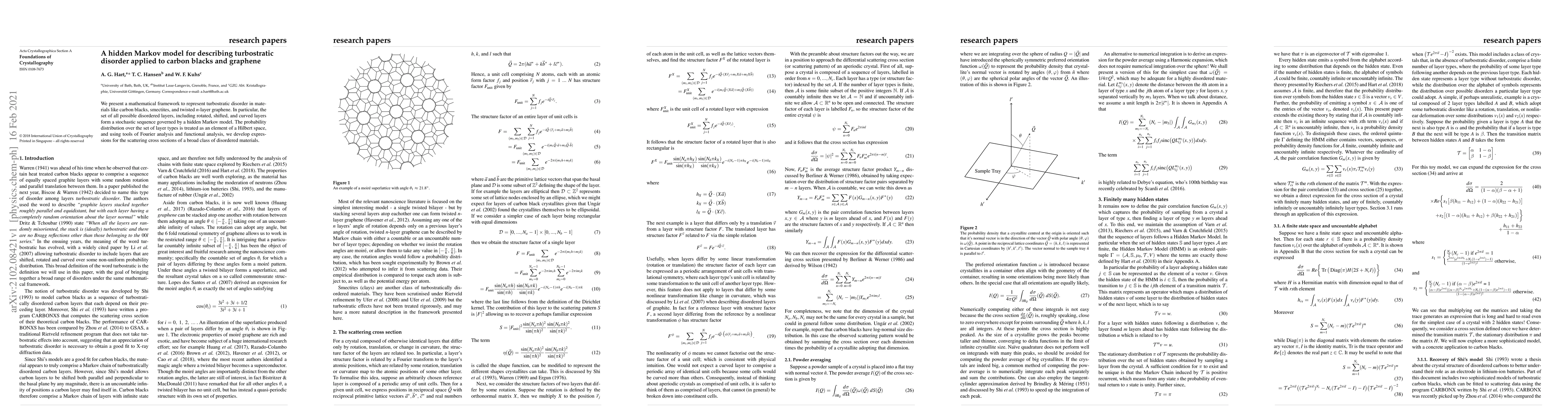 Thumbnail for A hidden Markov model for describing turbostratic disorder applied to
  carbon blacks and graphene