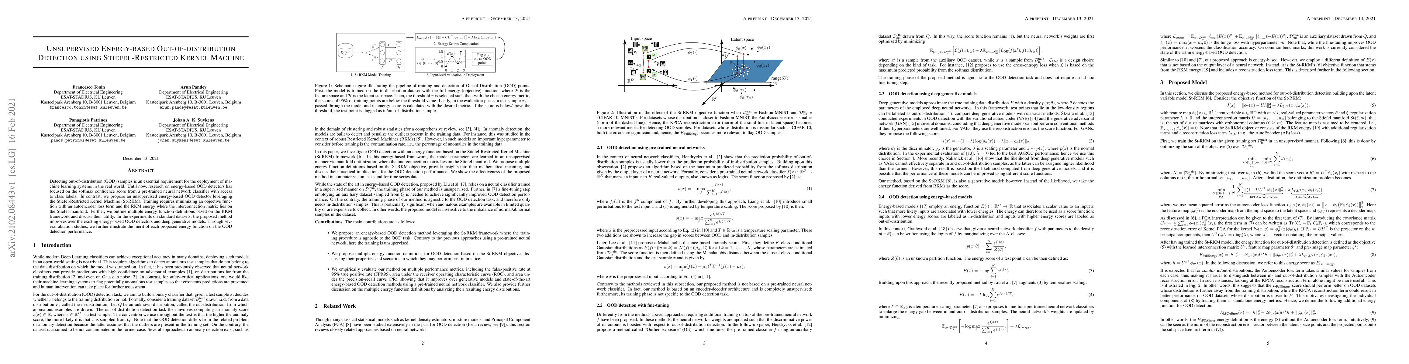 Thumbnail for Unsupervised Energy-based Out-of-distribution Detection using
  Stiefel-Restricted Kernel Machine