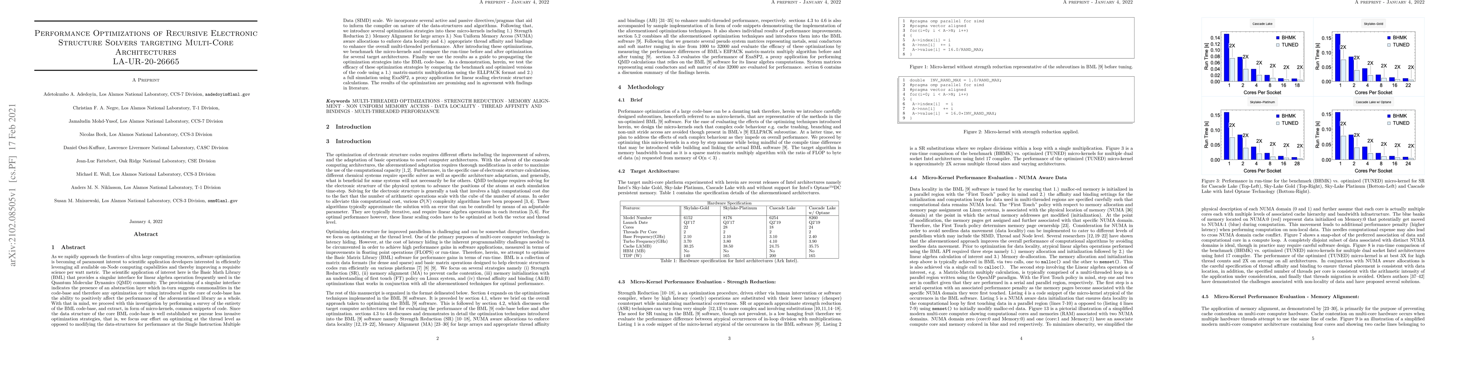Thumbnail for Performance Optimizations of Recursive Electronic Structure Solvers
  targeting Multi-Core Architectures (LA-UR-20-26665)