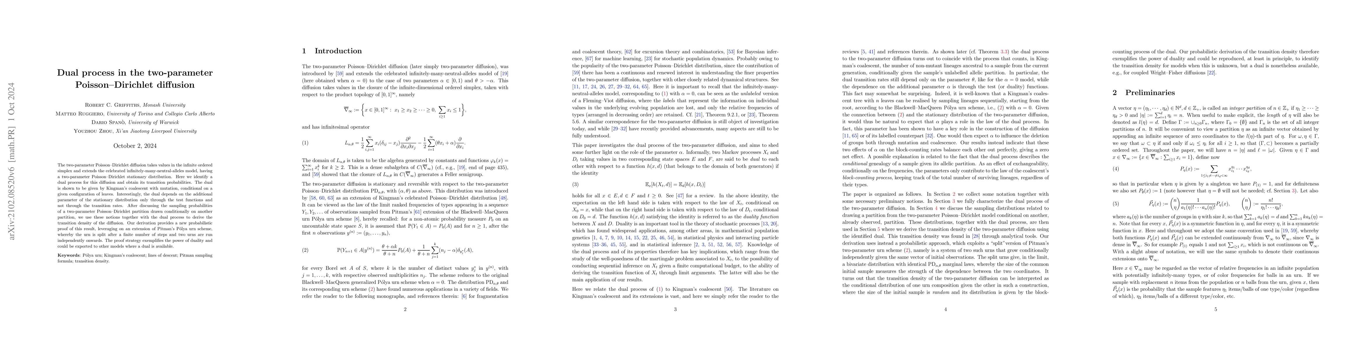 Thumbnail for Dual process in the two-parameter Poisson-Dirichlet diffusion