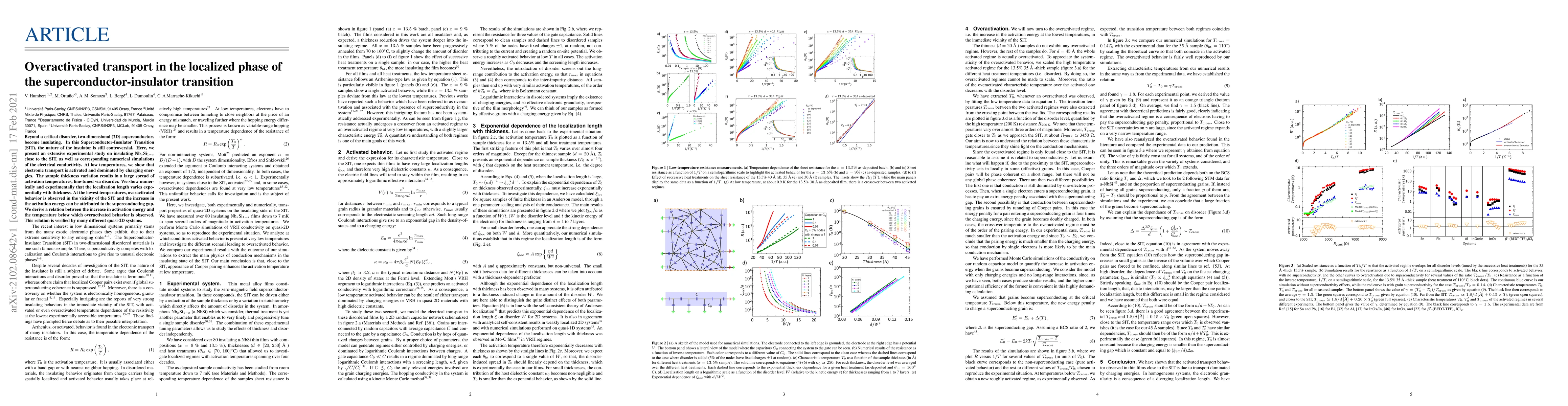 Thumbnail for Overactivated transport in the localized phase of the
  superconductor-insulator transition