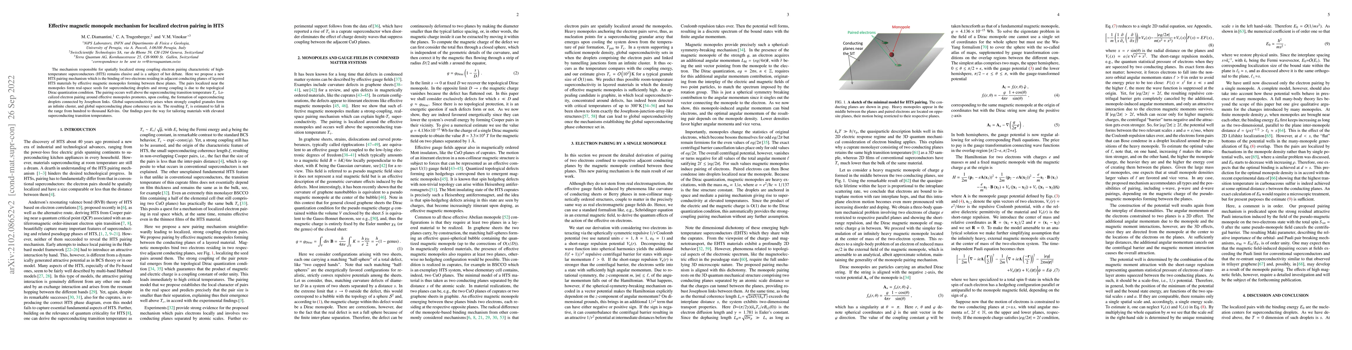 Thumbnail for Effective magnetic monopole mechanism for localized electron pairing in
  HTS