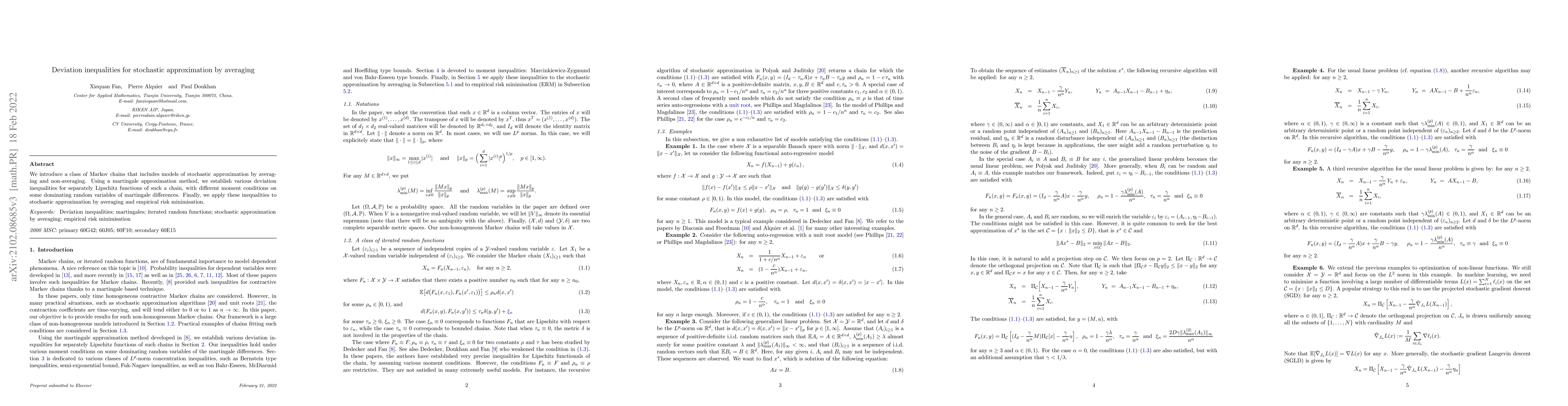 Thumbnail for Deviation inequalities for stochastic approximation by averaging