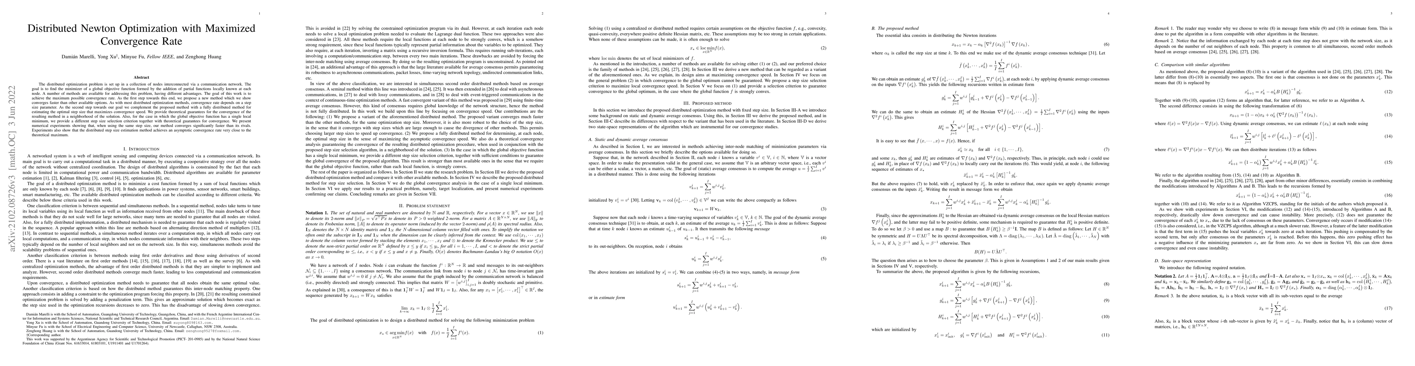 Thumbnail for Distributed Newton Optimization with Maximized Convergence Rate