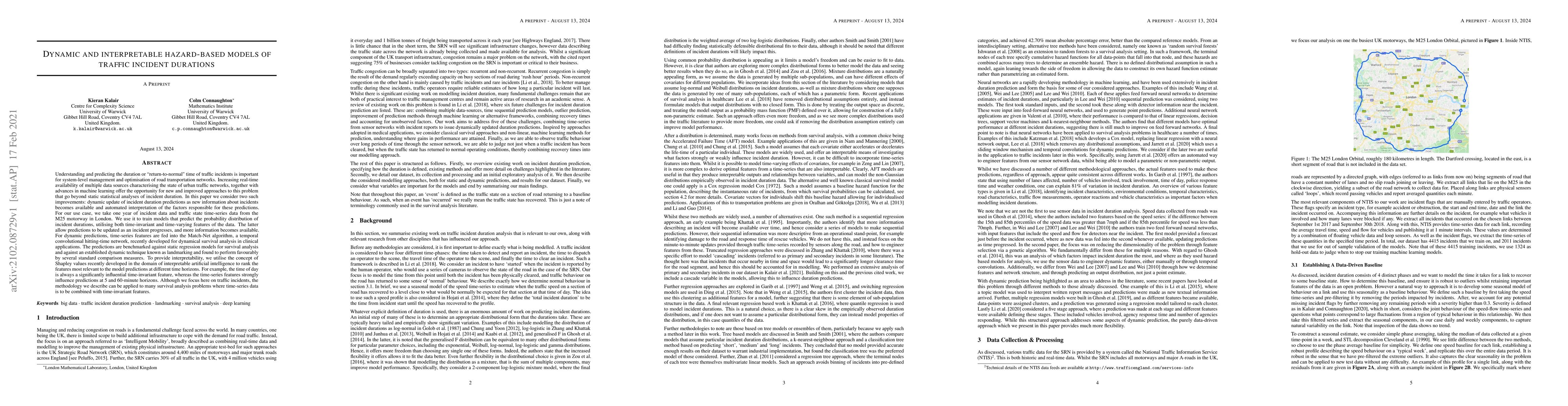 Thumbnail for Dynamic and interpretable hazard-based models of traffic incident
  durations