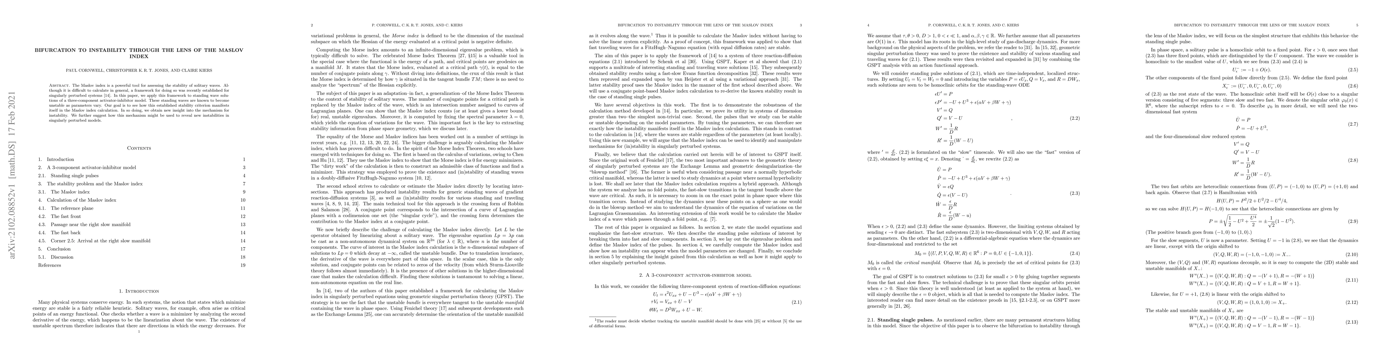 Thumbnail for Bifurcation to instability through the lens of the Maslov index