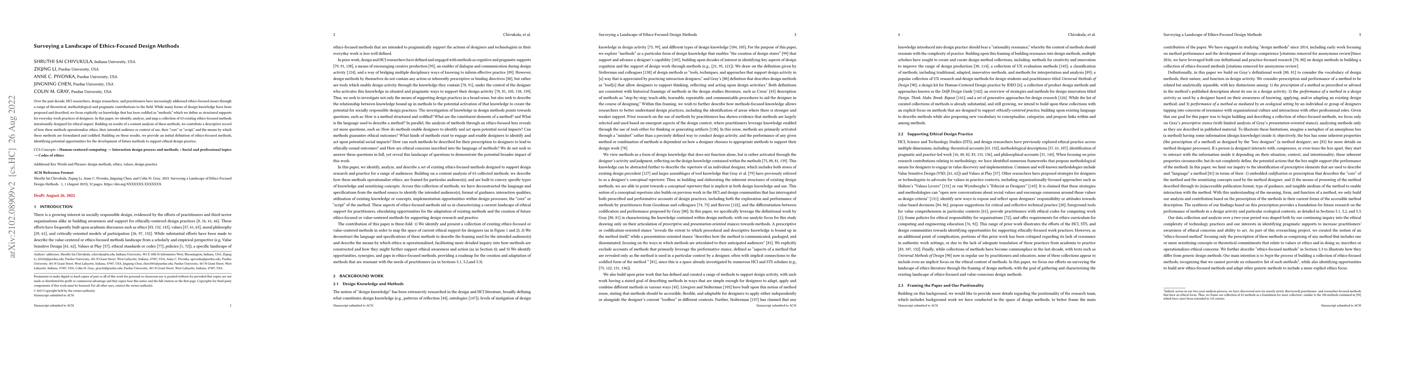 Thumbnail for Surveying the Landscape of Ethics-Focused Design Methods