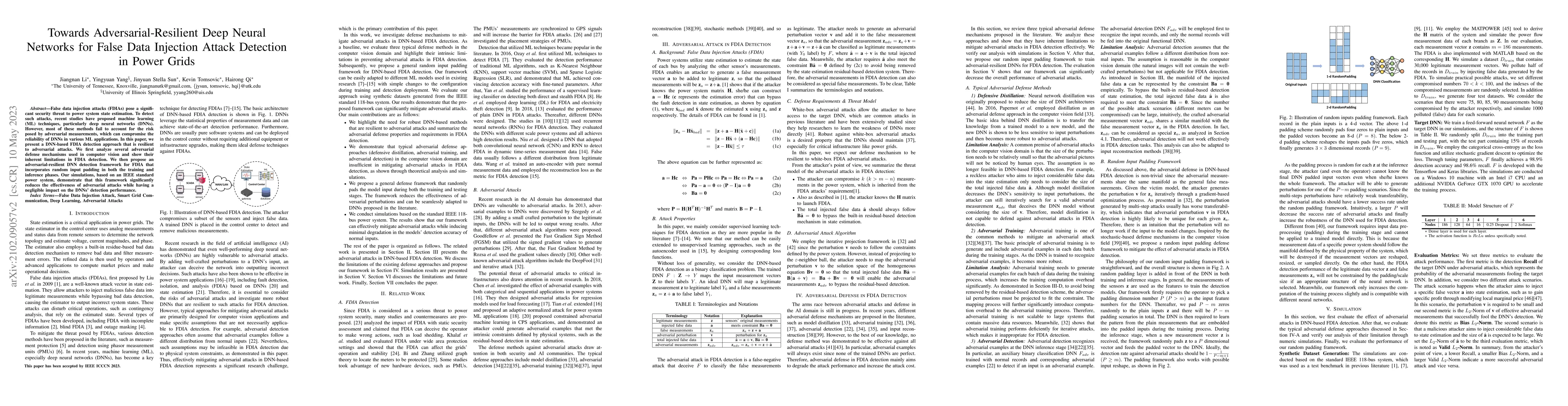 Thumbnail for Towards Adversarial-Resilient Deep Neural Networks for False Data
  Injection Attack Detection in Power Grids