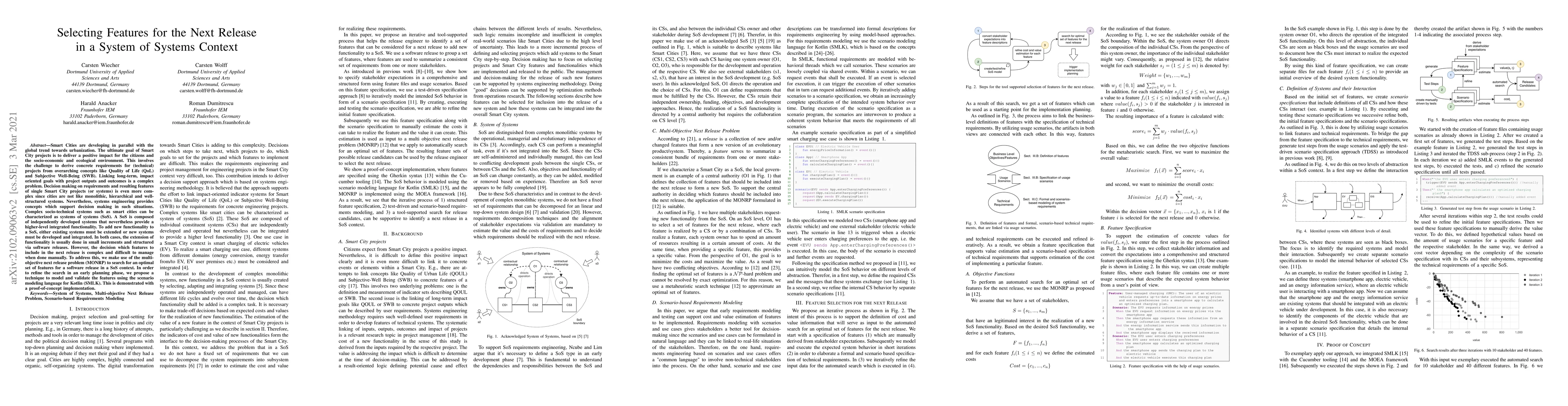 Thumbnail for Selecting Features for the Next Release in a System of Systems Context