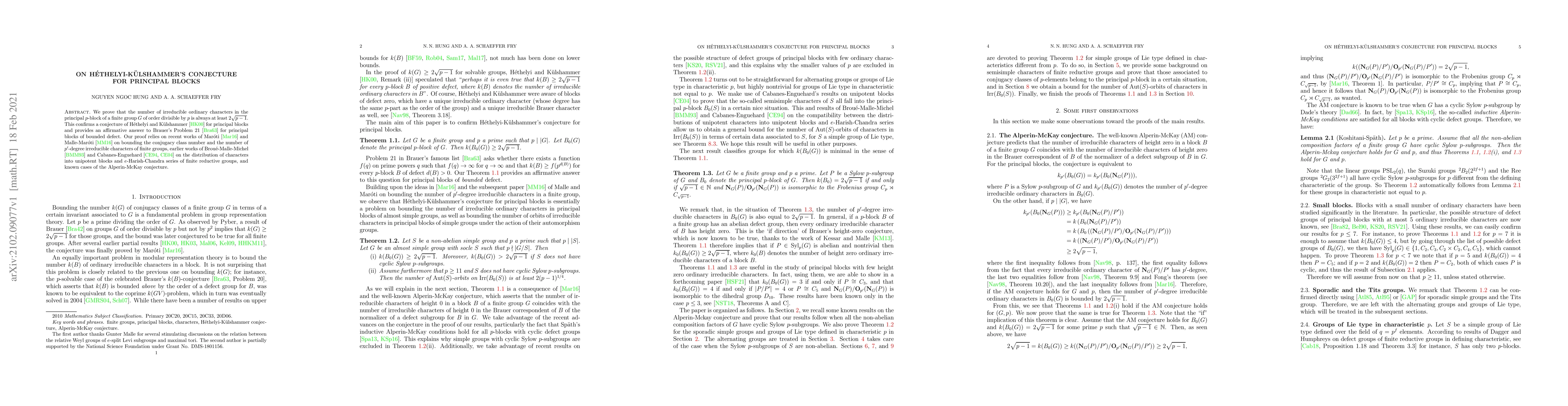 Thumbnail for On H\'{e}thelyi-K\"{u}lshammer's conjecture for principal blocks