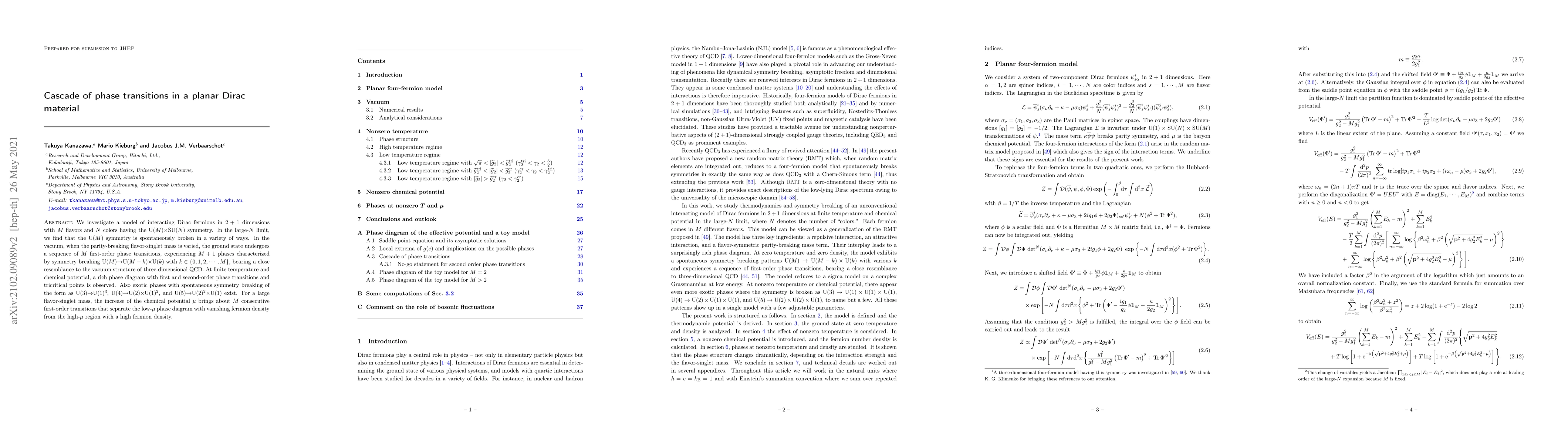 Thumbnail for Cascade of phase transitions in a planar Dirac material