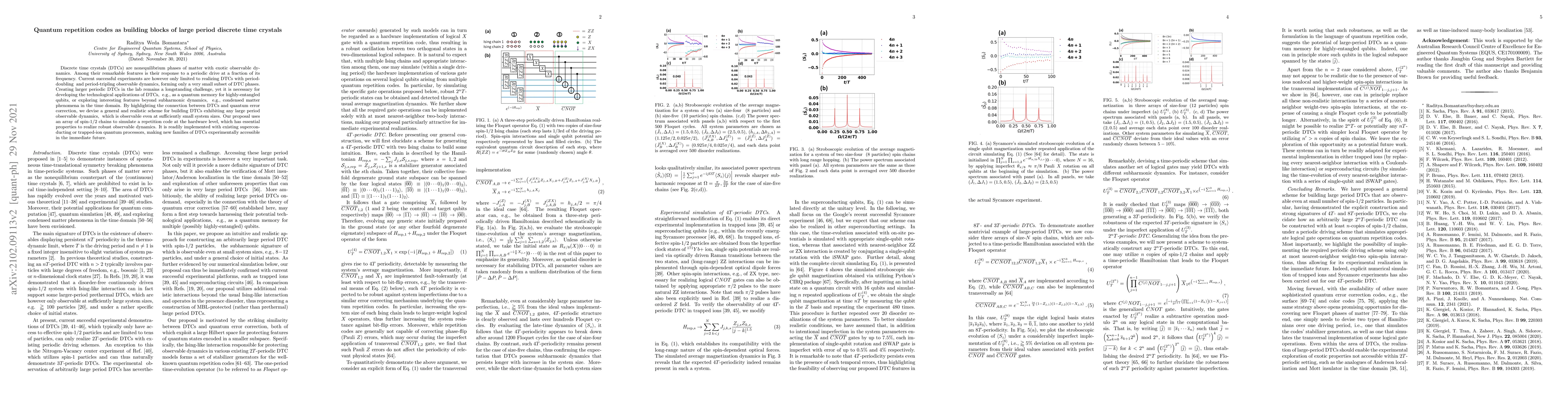 Thumbnail for Quantum repetition codes as building blocks of large period discrete
  time crystals
